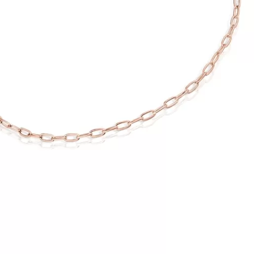 Cheap Rose Silver Vermeil Chain oval Choker Silver Necklaces | Chokers