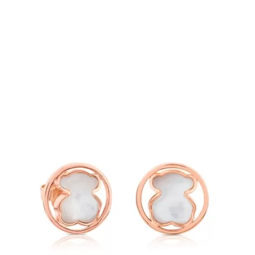 Best Sale Rose Vermeil Silver Camille Earrings with Mother-of-Pearl Silver Earrings | Small Earrings