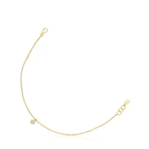 Fashion San Valentin Bracelet in gold with diamonds and a heart motif Gold Bracelets | Chain Bracelets