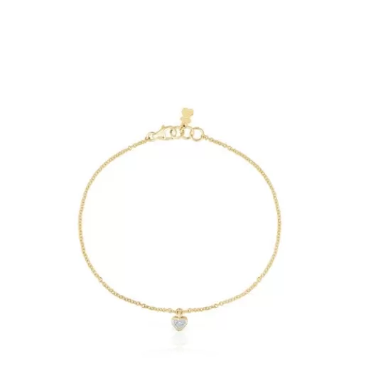 Fashion San Valentin Bracelet in gold with diamonds and a heart motif Gold Bracelets | Chain Bracelets
