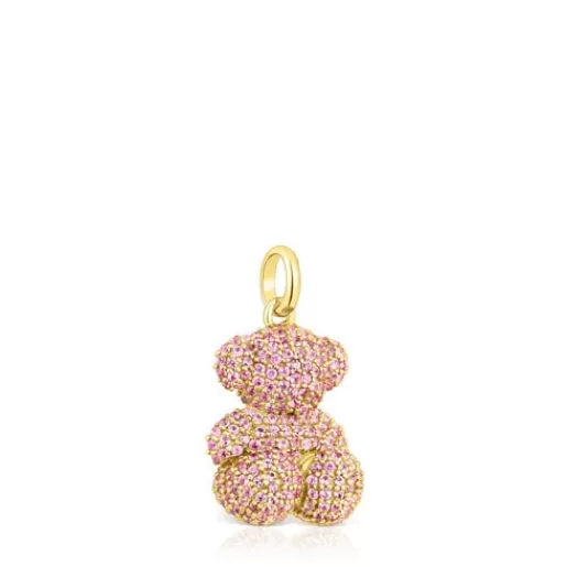 Fashion Sapphire and gold Bold Bear pendant Gold Pendants | Small Pendants