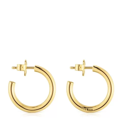 Fashion Short 20 mm Hoop earrings with 18kt gold plating over silver Basics Silver Earrings | Hoop Earrings