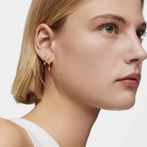 Fashion Short 20 mm Hoop earrings with 18kt gold plating over silver Basics Silver Earrings | Hoop Earrings