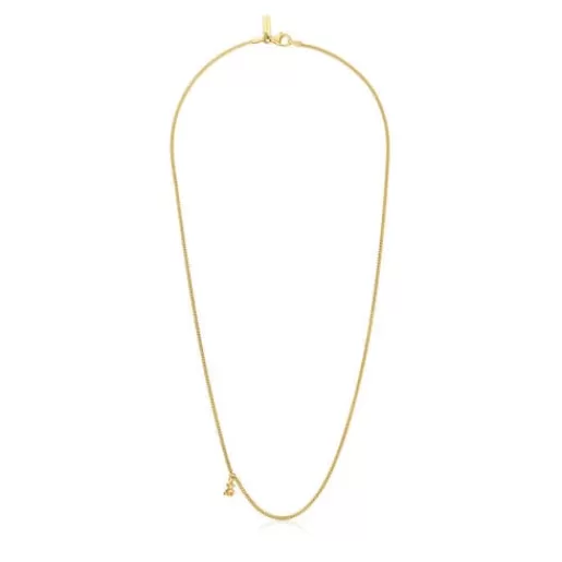 Fashion Short curbed Necklace with 18kt gold plating over silver Bold Bear Silver Necklaces | Short Necklaces