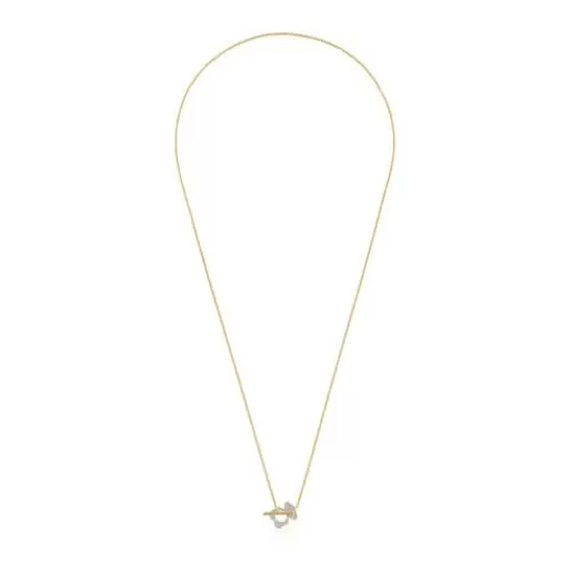 Shop Short gold and diamond bear Necklace I-Bear Gold Necklaces | Short Necklaces