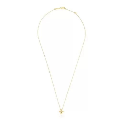 Online Short gold and diamond cross Necklace Basics Short Necklaces