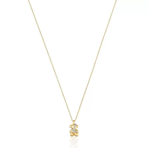 Outlet Short gold and diamonds bear Necklace Lligat Gold Necklaces | Short Necklaces