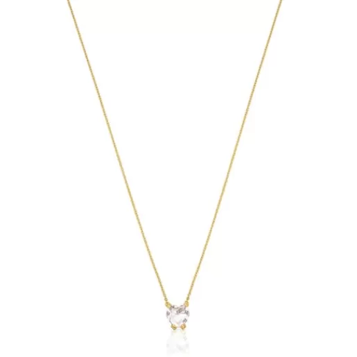 Fashion Short gold and rock crystal quartz Necklace Color Pills Gold Necklaces | Short Necklaces