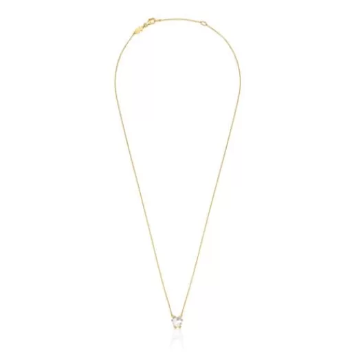 Fashion Short gold and rock crystal quartz Necklace Color Pills Gold Necklaces | Short Necklaces