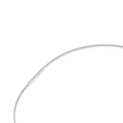 Clearance Short gold and steel Necklace with bear motif Mesh Tube Gold Necklaces | Short Necklaces