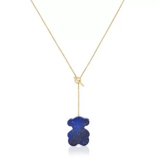 Fashion Short bear Necklace with lapis lazuli 1950 Short Necklaces