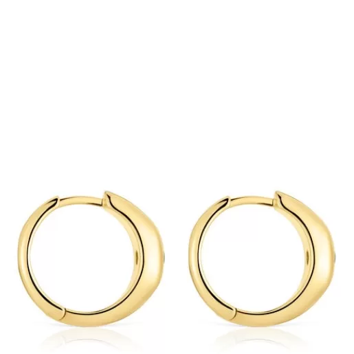 Fashion Short Hoop earrings with 18kt gold plating over silver and chrome diopside Basic Colors Silver Earrings | Hoop Earrings