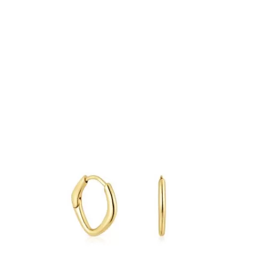 Store Short hoop pointed oval gold Earrings Basics Gold Earrings | Hoop Earrings