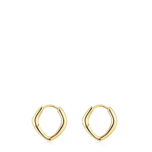 Store Short hoop pointed oval gold Earrings Basics Gold Earrings | Hoop Earrings