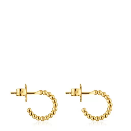 New Short 15 mm ball Hoop earrings with 18kt gold plating over silver Basics Silver Earrings | Hoop Earrings
