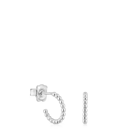 Online Short 10 mm silver ball Hoop earrings Basics Silver Earrings | Hoop Earrings