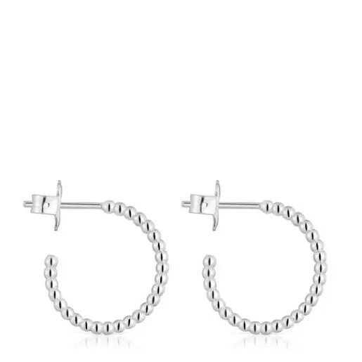 Fashion Short 15 mm silver ball Hoop earrings Basics Silver Earrings | Hoop Earrings