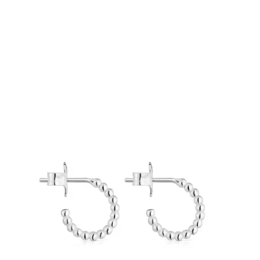 Online Short 10 mm silver ball Hoop earrings Basics Silver Earrings | Hoop Earrings