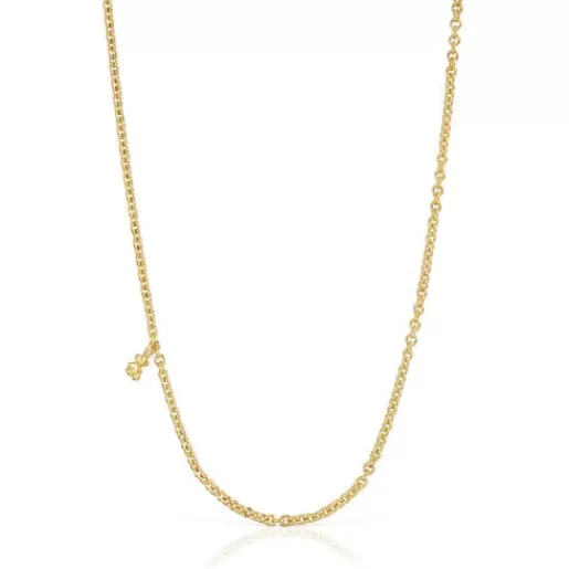 Flash Sale Short Necklace with 18kt gold plating over silver and round rings Bold Bear Silver Necklaces | Short Necklaces