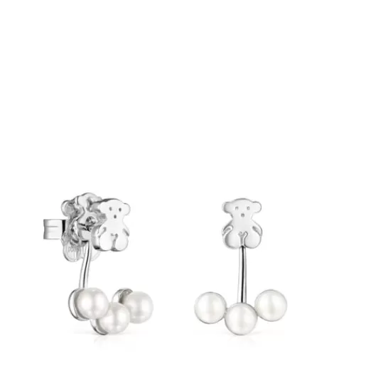 Clearance Short Nocturne Silver Earrings with Pearls Silver Earrings | Pearl Earrings