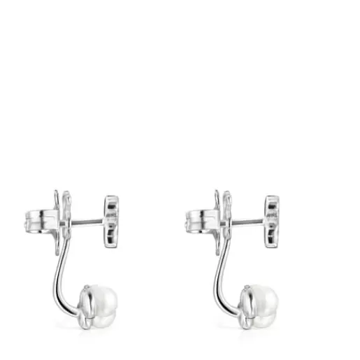 Clearance Short Nocturne Silver Earrings with Pearls Silver Earrings | Pearl Earrings