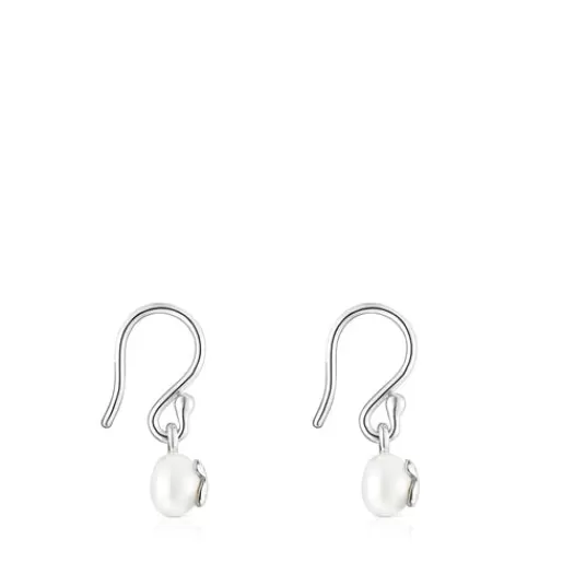 Flash Sale Short Silver and Pearl Icon Pearl Earrings Silver Earrings | Pearl Earrings