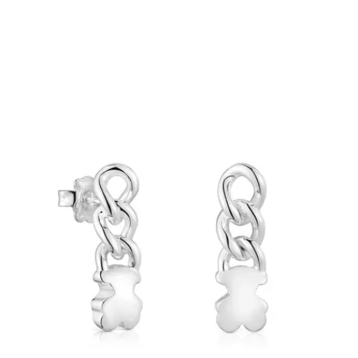 Fashion Short bear Earrings Bold Motif Silver Earrings