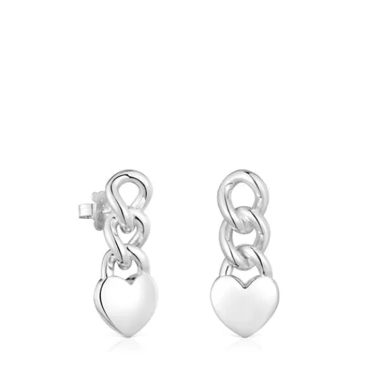 Shop Short heart Earrings Bold Motif Silver Earrings