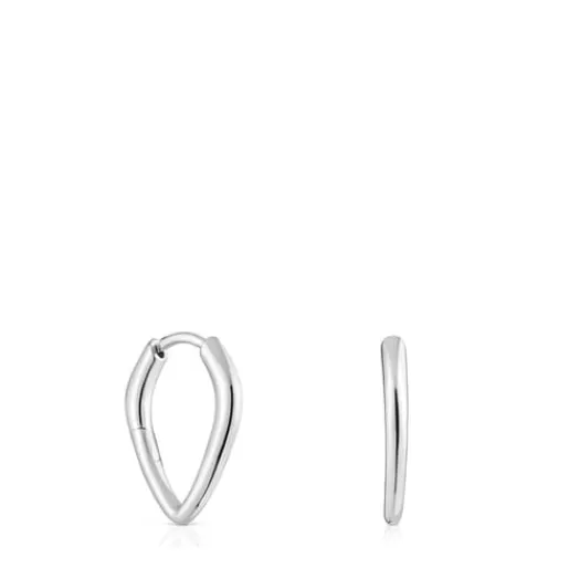 Outlet Short pointed Hoop earrings Basics Silver Earrings | Hoop Earrings