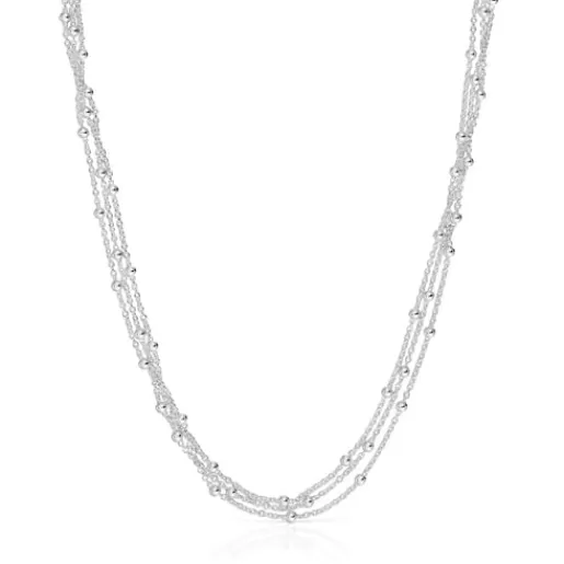 Discount Short silver triple Necklace Basics Silver Necklaces | Short Necklaces