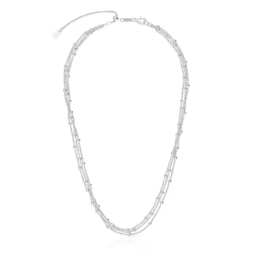 Discount Short silver triple Necklace Basics Silver Necklaces | Short Necklaces