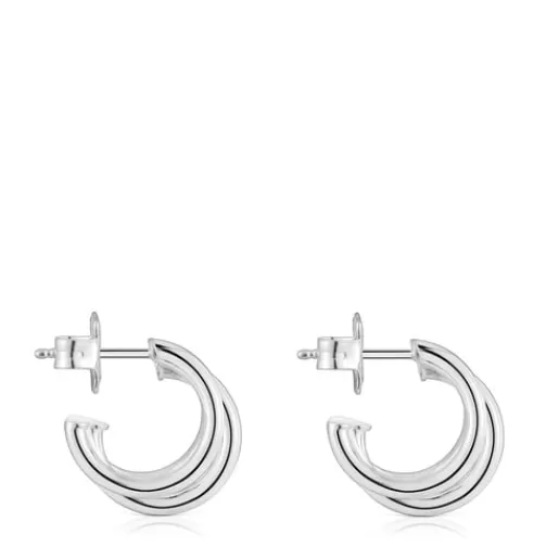 Best Short silver triple-hoop Earrings Basics Silver Earrings | Hoop Earrings