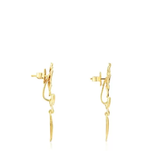 Cheap Short Silver Vermeil Fragile Nature Earrings Silver Earrings