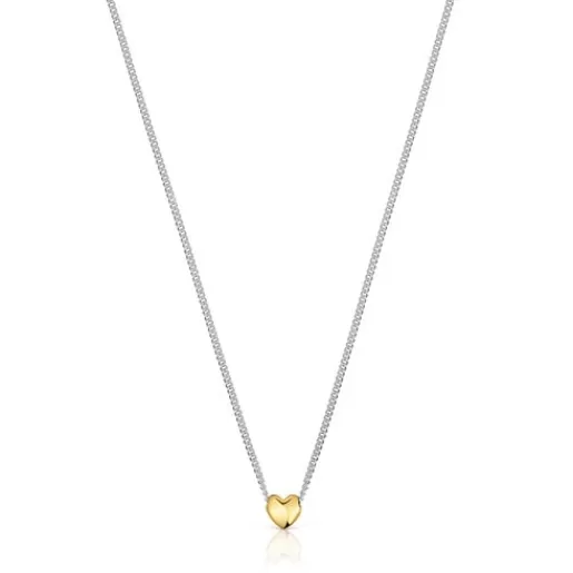 Shop Short two-tone heart Necklace My Other Half Silver Necklaces | Short Necklaces