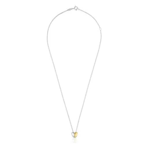 Flash Sale Short two-tone small heart Double necklace My Other Half Silver Necklaces | Short Necklaces