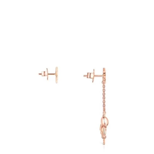 Best Sale Short/long Rose Silver Vermeil Teddy Bear Stars Earrings with Spinel and Ruby Silver Earrings | Large Earrings