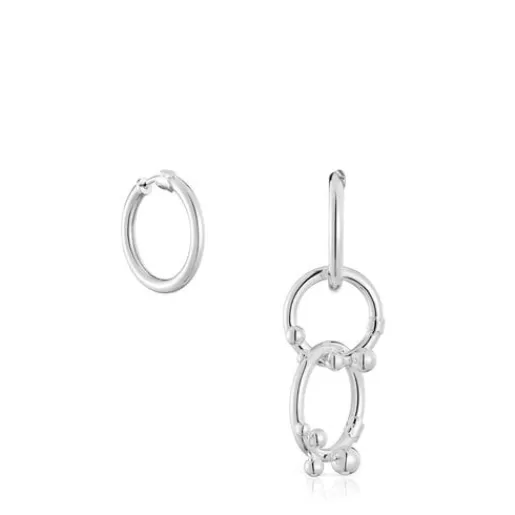 Best Short/long silver Earrings with rings and details Hold Silver Earrings | Large Earrings