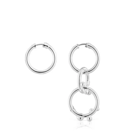 Best Short/long silver Earrings with rings and details Hold Silver Earrings | Large Earrings