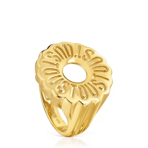 Best Signet ring with 18kt gold plating over silver Miranda Silver Rings