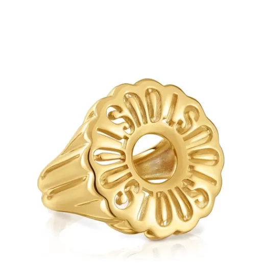 Best Signet ring with 18kt gold plating over silver Miranda Silver Rings