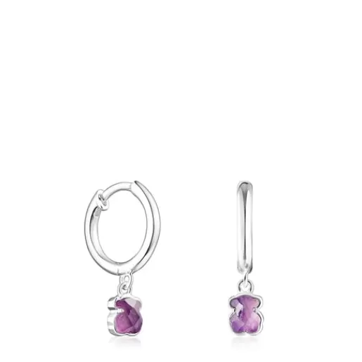 Clearance and Amethyst Cool Color Earrings Silver Earrings | Hoop Earrings