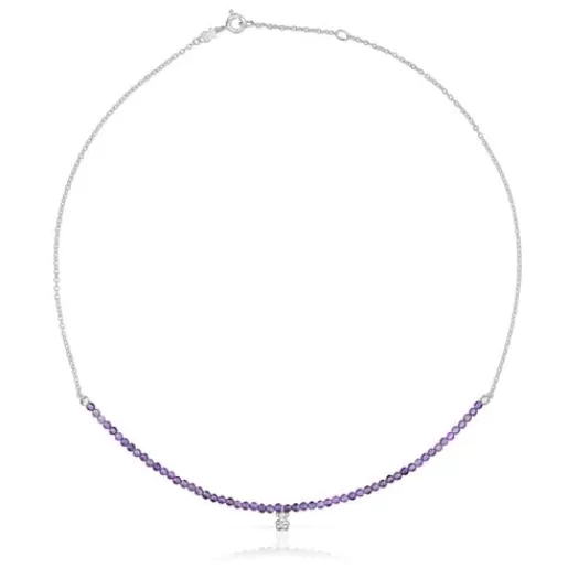 Online and amethyst Necklace Bold Bear Silver Necklaces | Short Necklaces