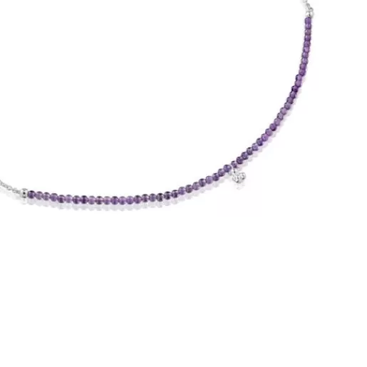 Online and amethyst Necklace Bold Bear Silver Necklaces | Short Necklaces