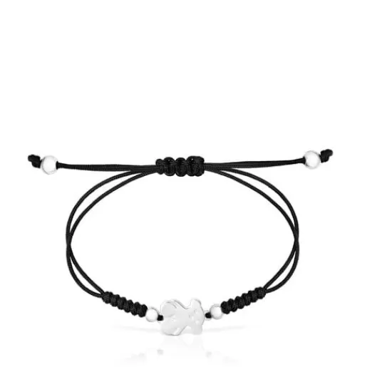 New and black Cord Sweet Dolls bear Bracelet Kids Silver Bracelets | Cord And Thread Bracelets