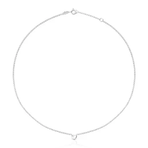 Cheap Silver and cultured pearls Mini Icons heart and bear Necklace set Silver Necklaces | Short Necklaces