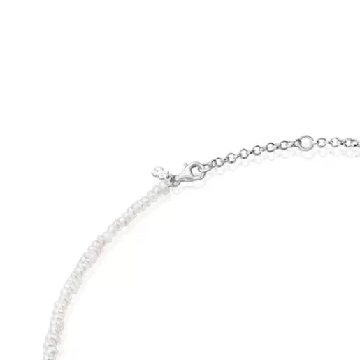 Best Silver and cultured pearls Mini Icons Necklace with three charms Silver Necklaces | Short Necklaces