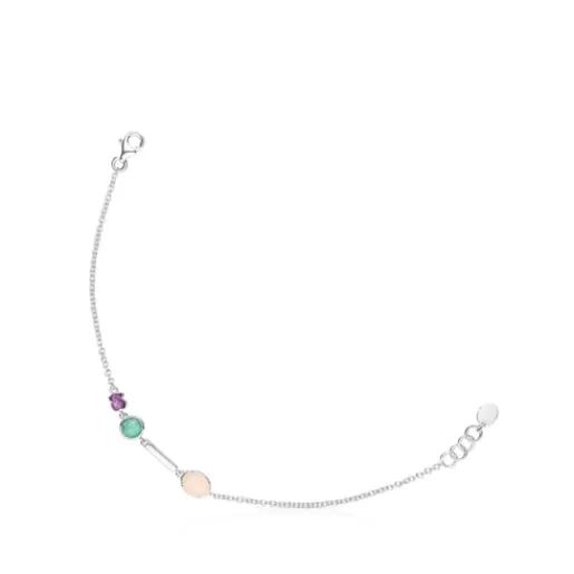 Fashion Silver and Gemstones Cool Color Bracelet Silver Bracelets | Chain Bracelets