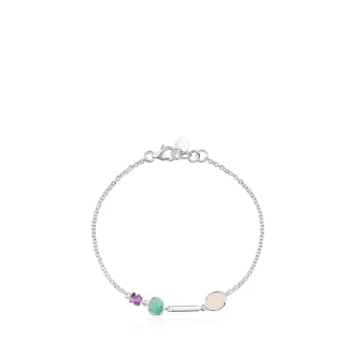 Fashion Silver and Gemstones Cool Color Bracelet Silver Bracelets | Chain Bracelets