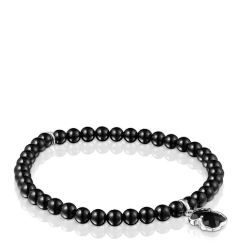 Hot Silver and onyx Icon Color bracelet Silver Bracelets | Ball Bracelets