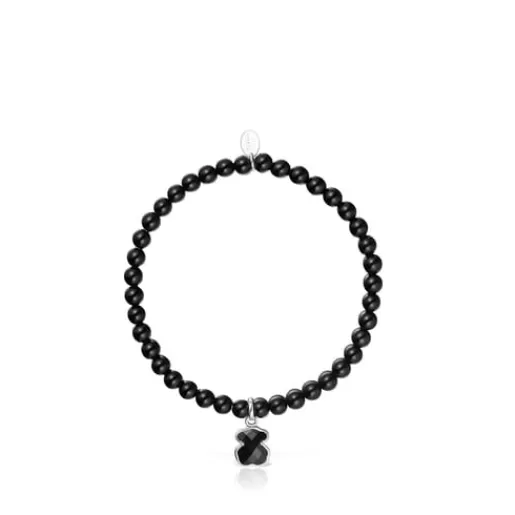 Hot Silver and onyx Icon Color bracelet Silver Bracelets | Ball Bracelets